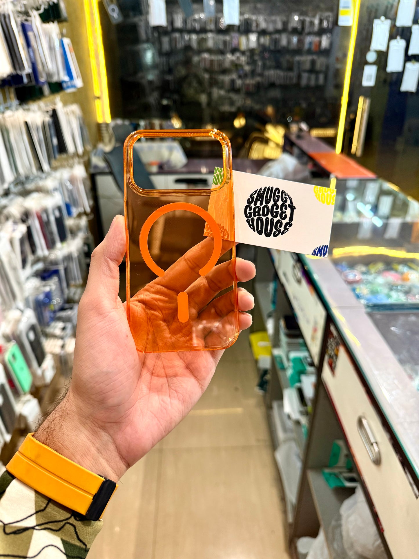 Cosmic Orange Anti Yellow Magsafe Case for Iphone