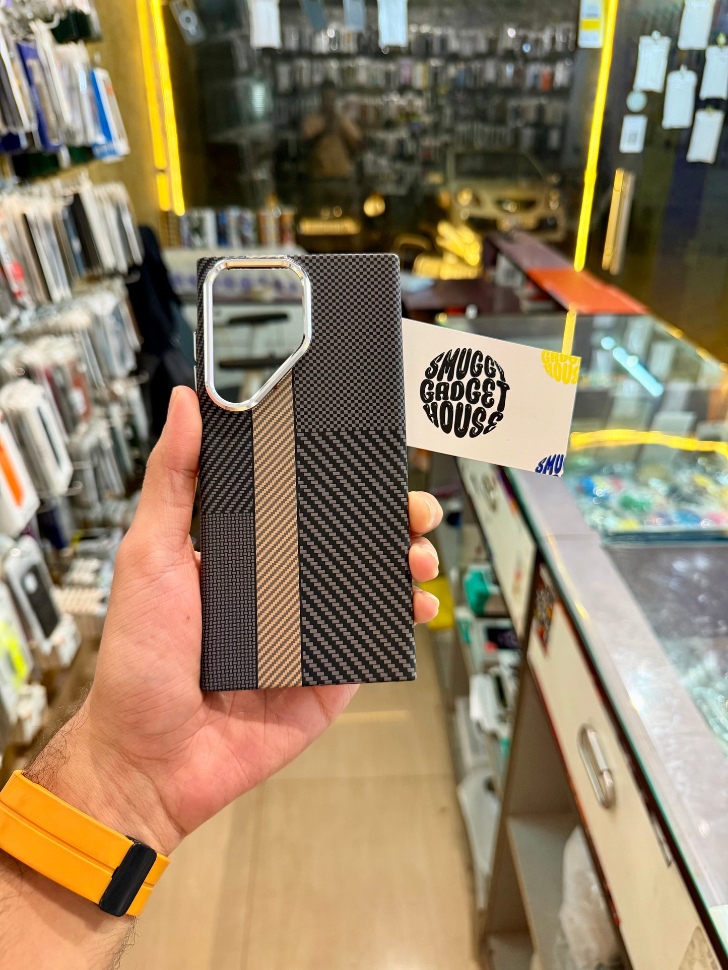 Ancient Black Aramid Fibre MagSafe Case for SAM Galaxy