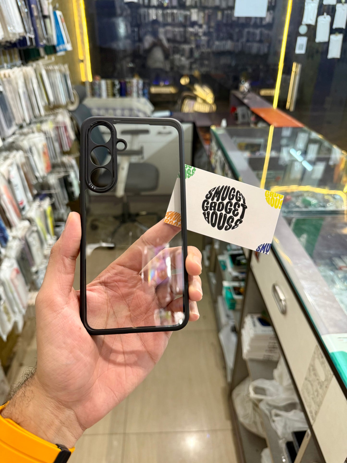 Black Border Transparent Case for SAM Galaxy (Camera Protection)