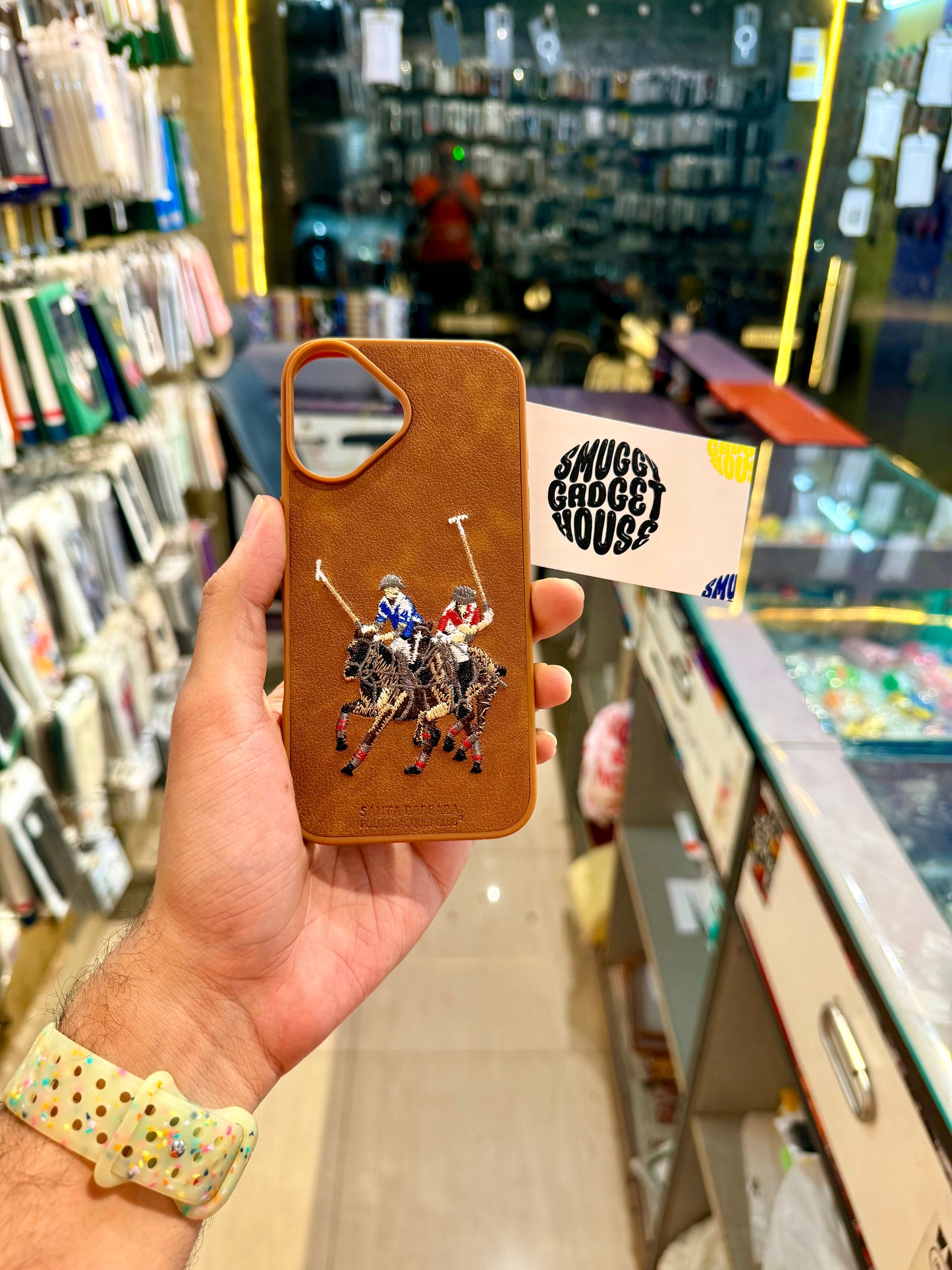 Brown Polo Embroidery Case for Iphone