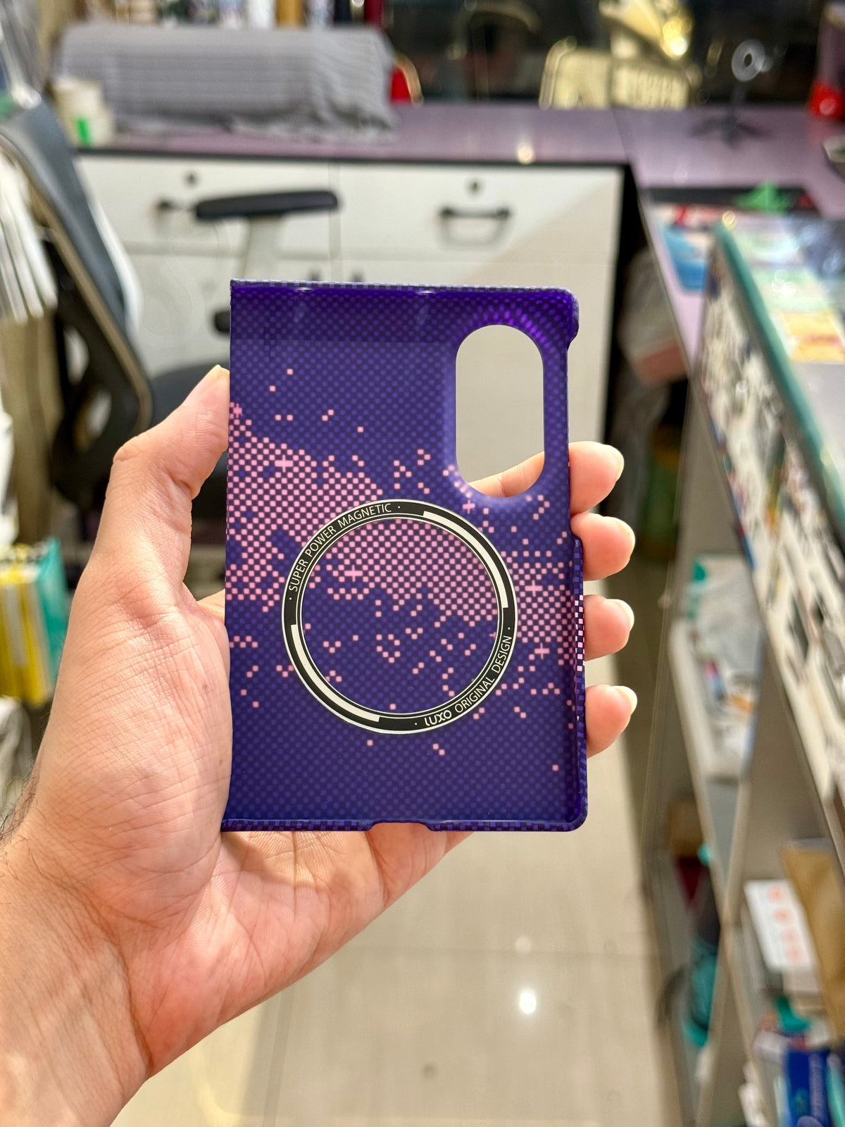Luxo Violet Starlight Carbon MagSafe case for SAM Galaxy Fold