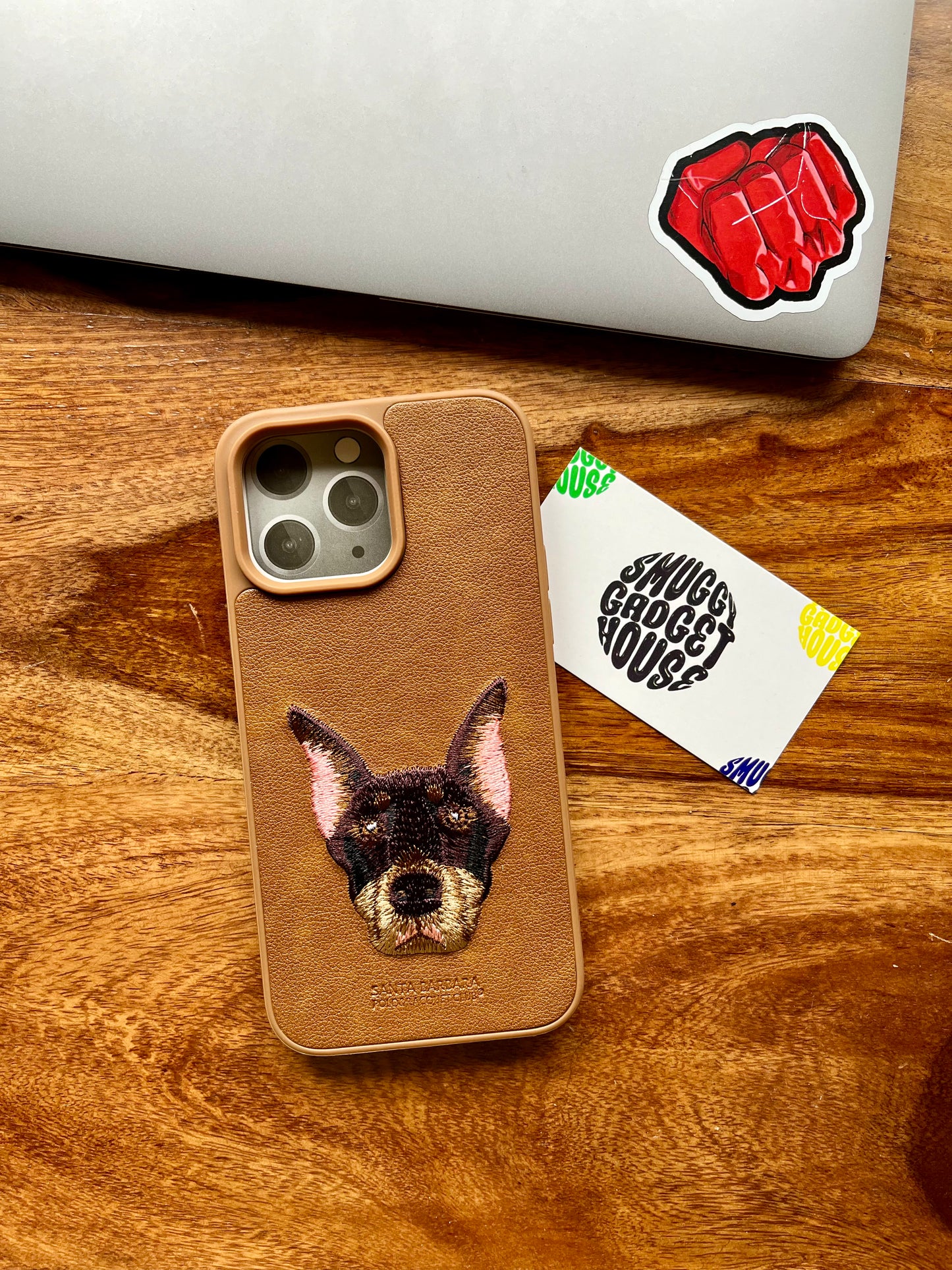 Brown Dog Embroidery Case for Iphone