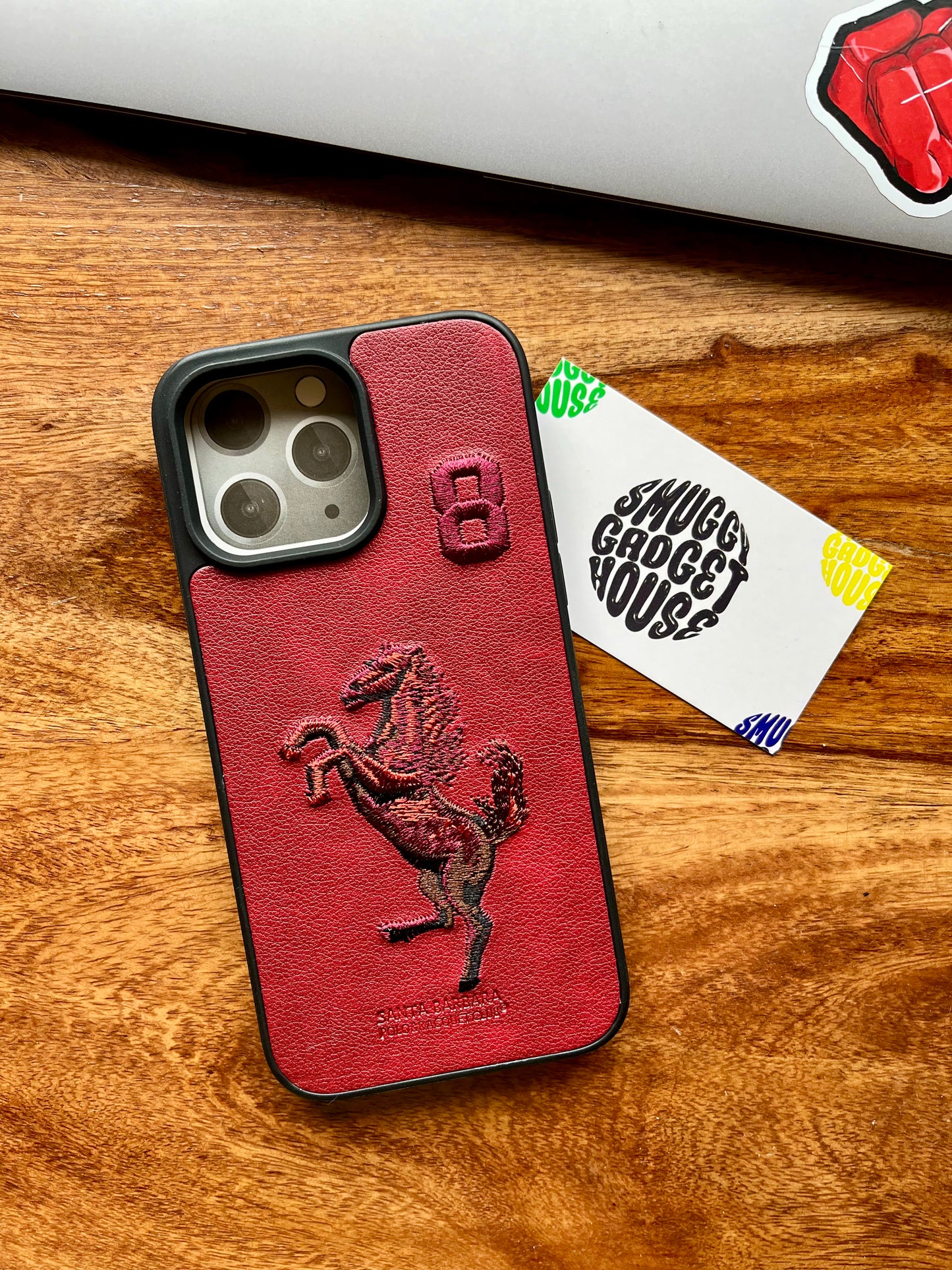 Red Horse Embroidery Case for Iphone (Number 8)