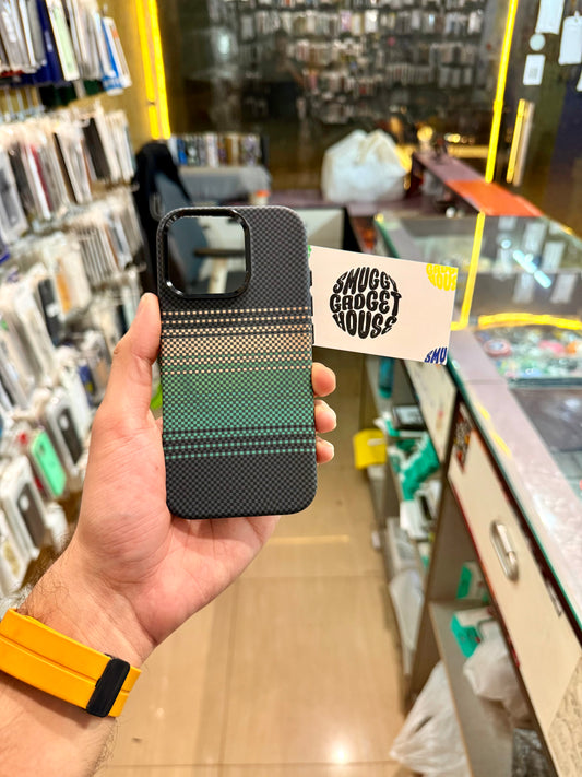 Sunset Green Aramid Fibre MagSafe Case for Iphone