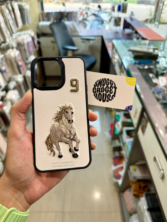 White Horse Embroidery Case for Iphone (No. 9)
