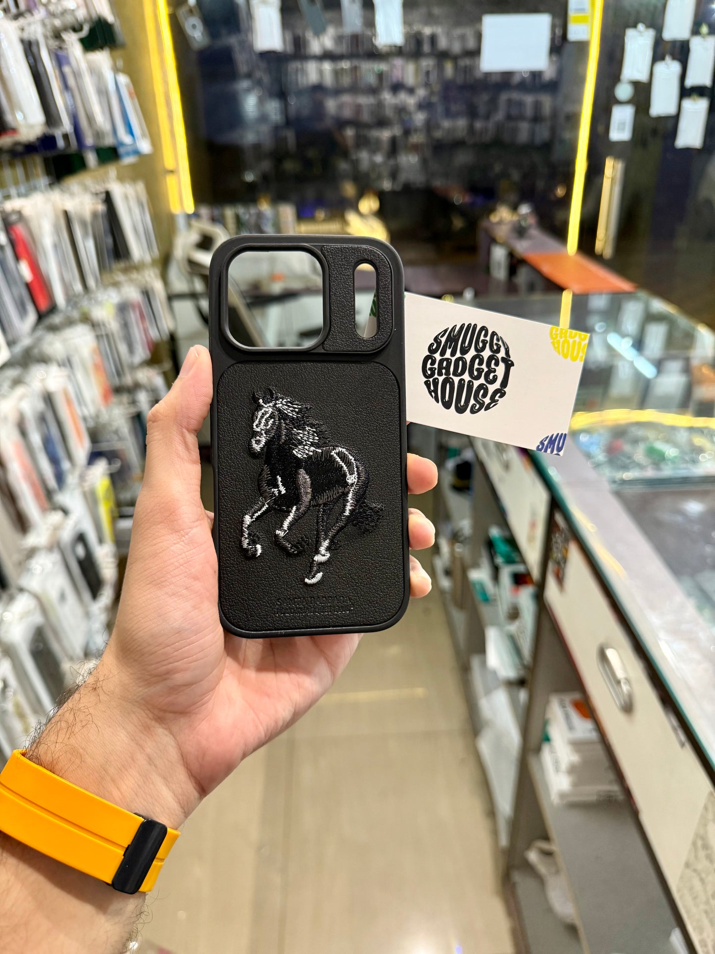 Black Horse Embroidery Case for Iphone (Number 3)