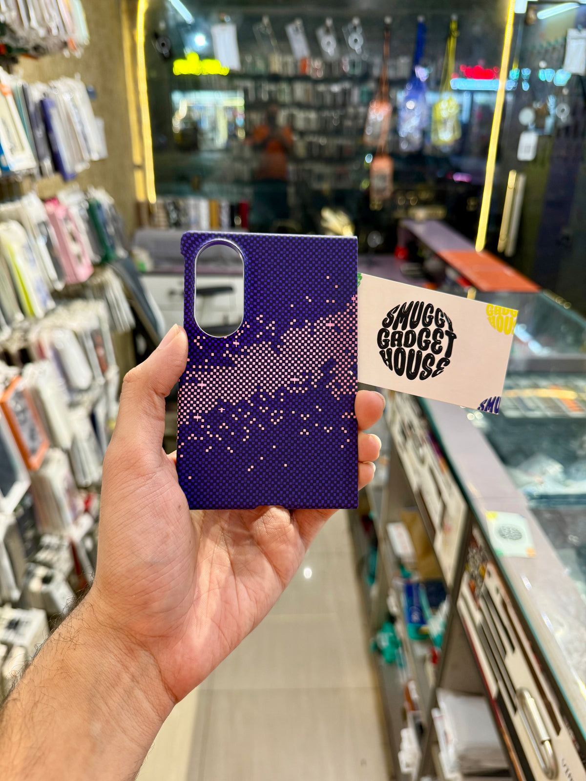 Luxo Violet Starlight Carbon MagSafe case for SAM Galaxy Fold