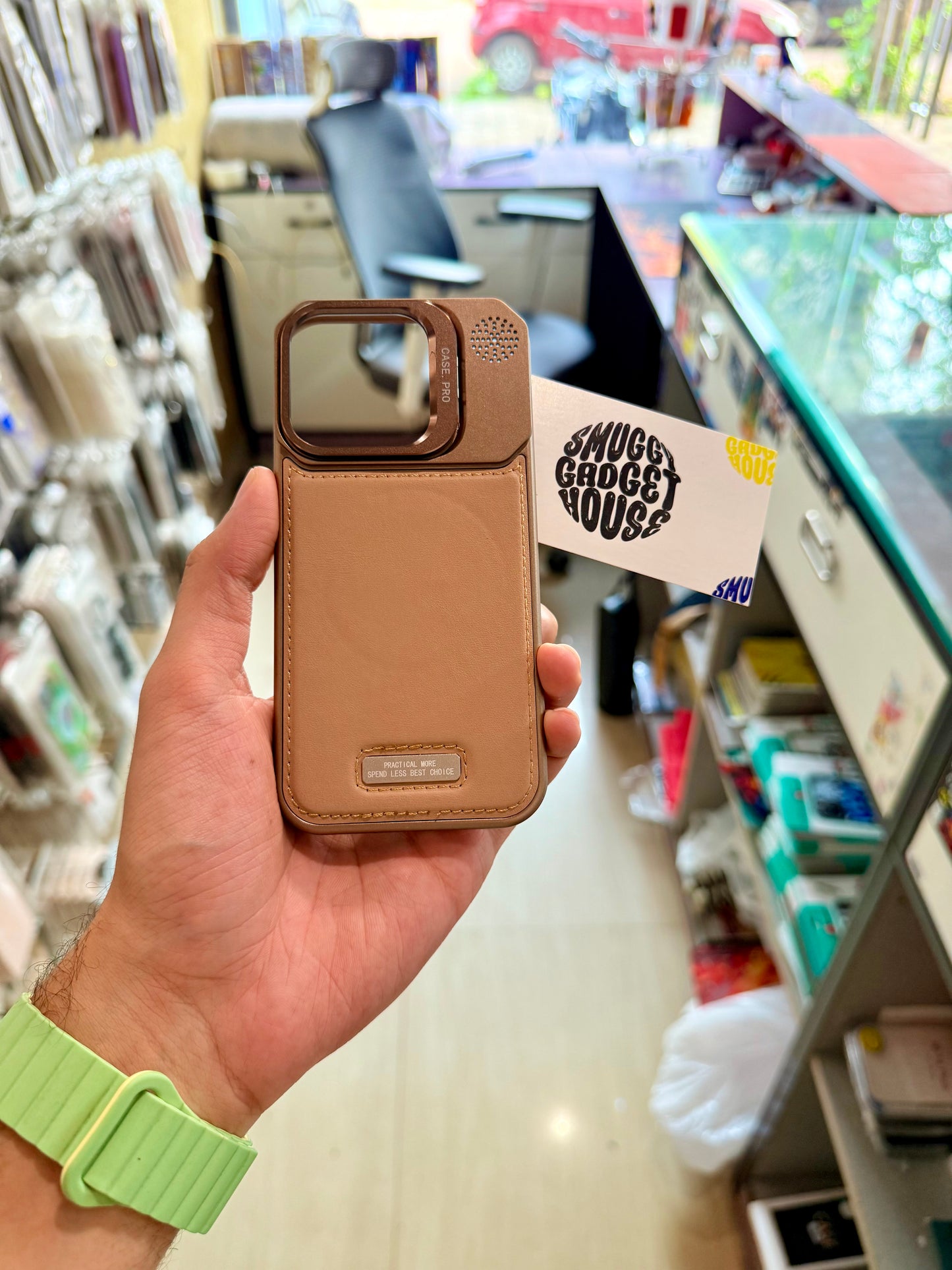 Frameless Leather Magsafe Case for Iphone (Stand)