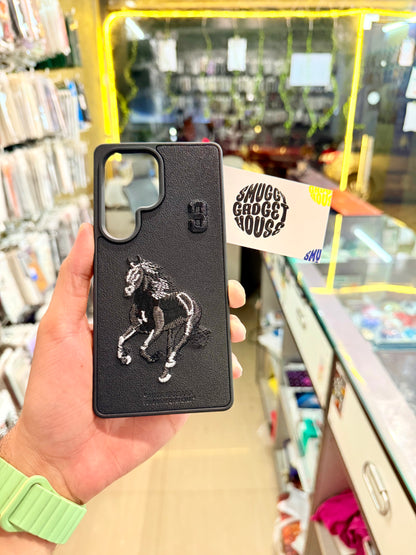 Black Horse Embroidery Case for SAM Galaxy