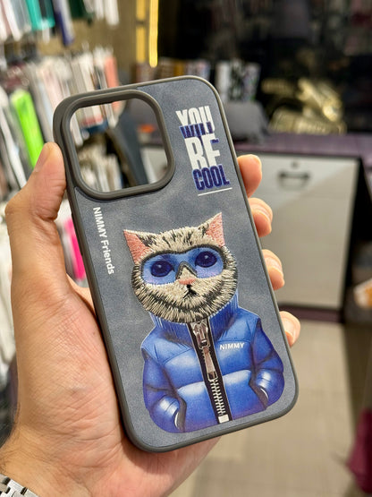 Nimmi Cool Cat Embroidery Case for Iphone