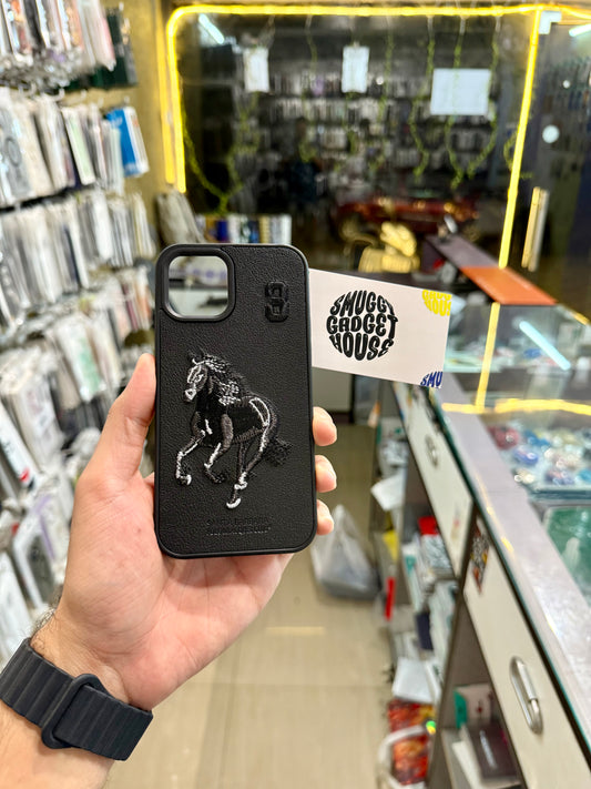 Black Horse Embroidery Case for Iphone (Number 3)