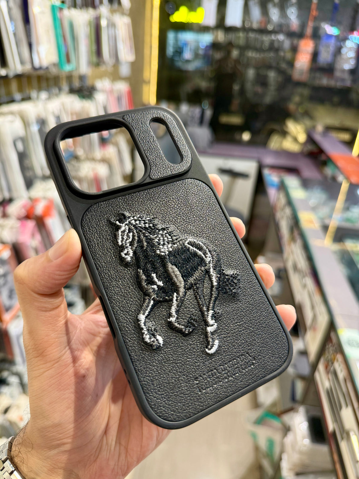 Black Horse Embroidery Case for Iphone (Number 3)