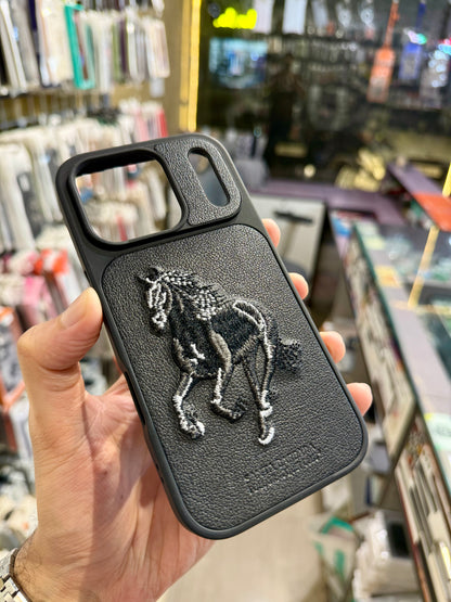 Black Horse Embroidery Case for Iphone (Number 3)