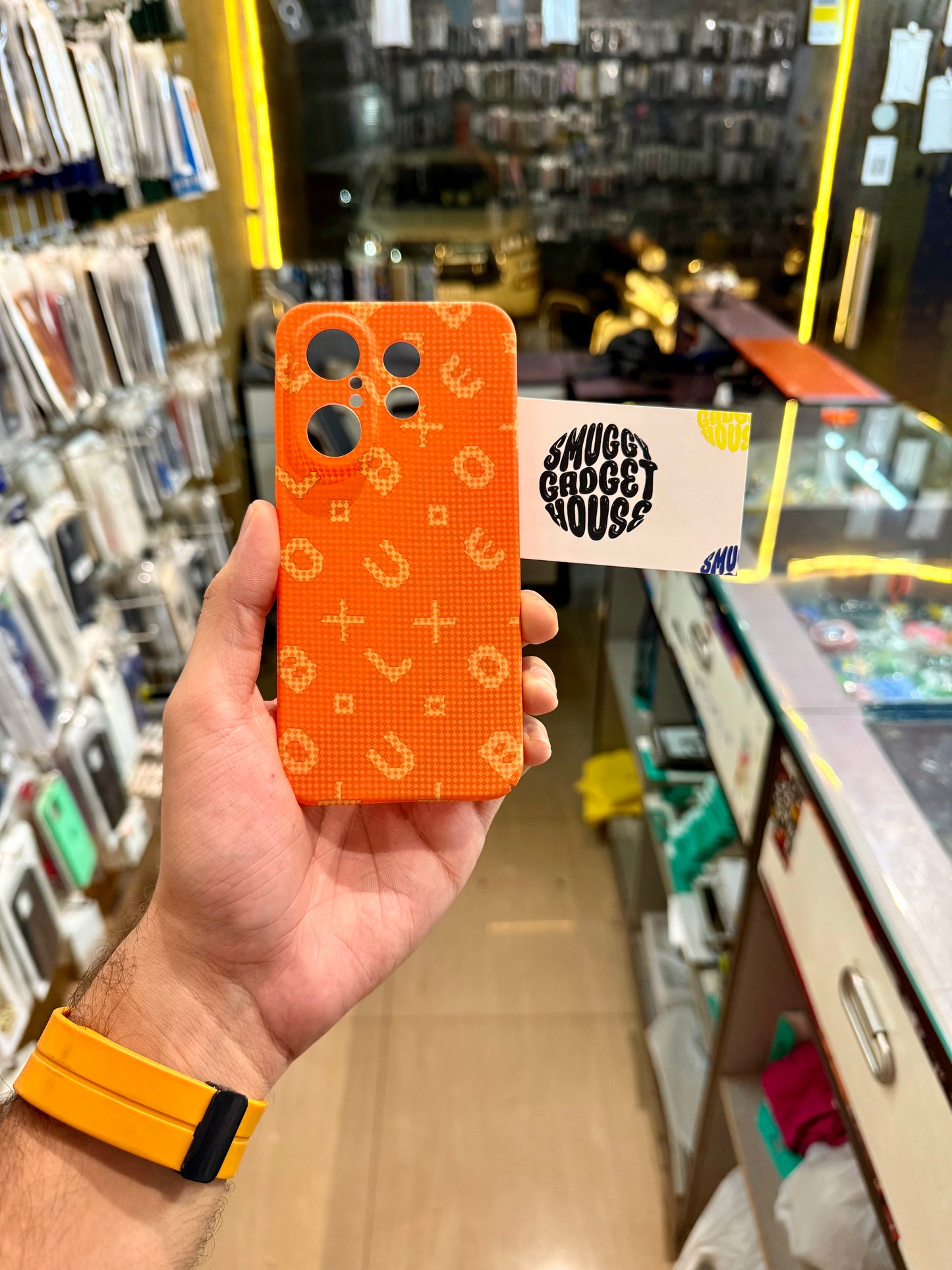 Cosmic Orange Slim Textured case for Vivo