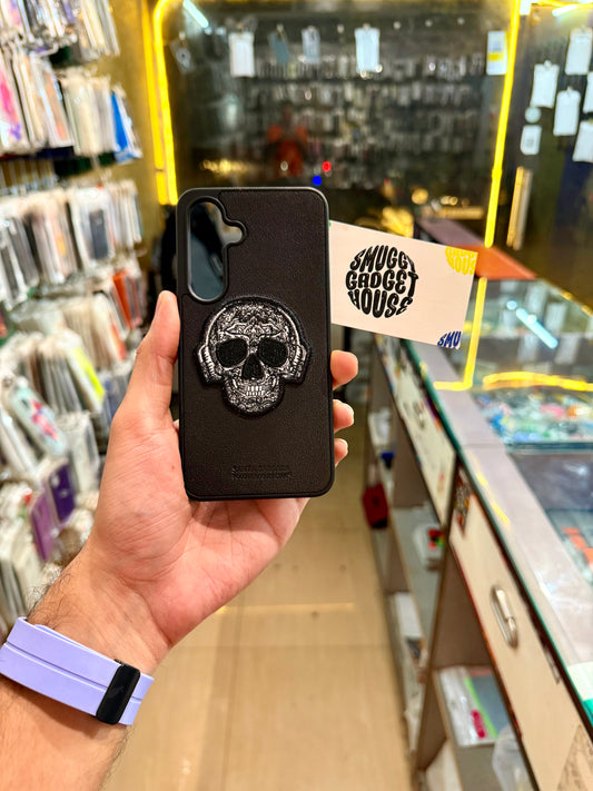 DJ Skull Embroidery Case for SAM Galaxy (Black)