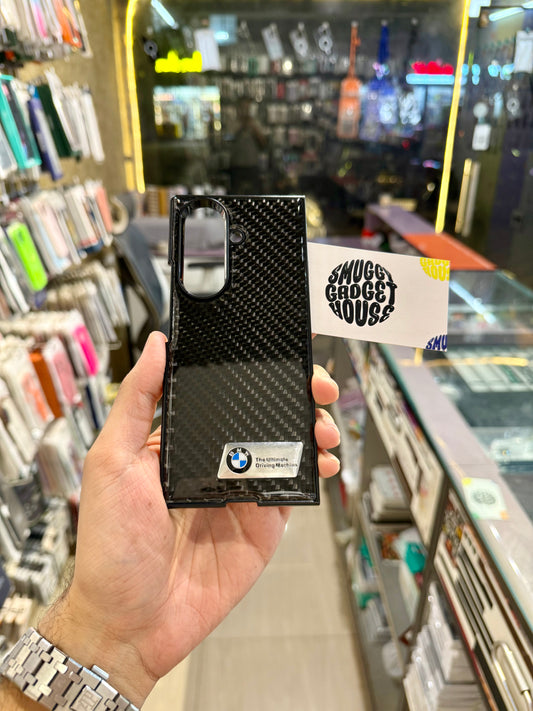 Black BMW Carbon texture Case for SAM Galaxy Fold
