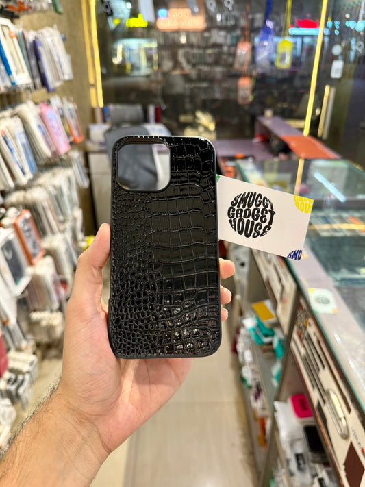 Glossy embossed crocodile-skin texture case for Iphone