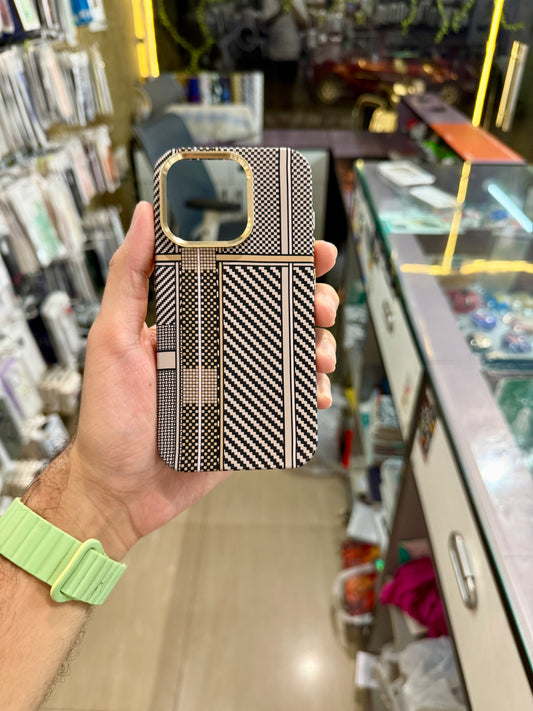 Aramid Gold Carbon Fibre MagSafe Case for Iphone