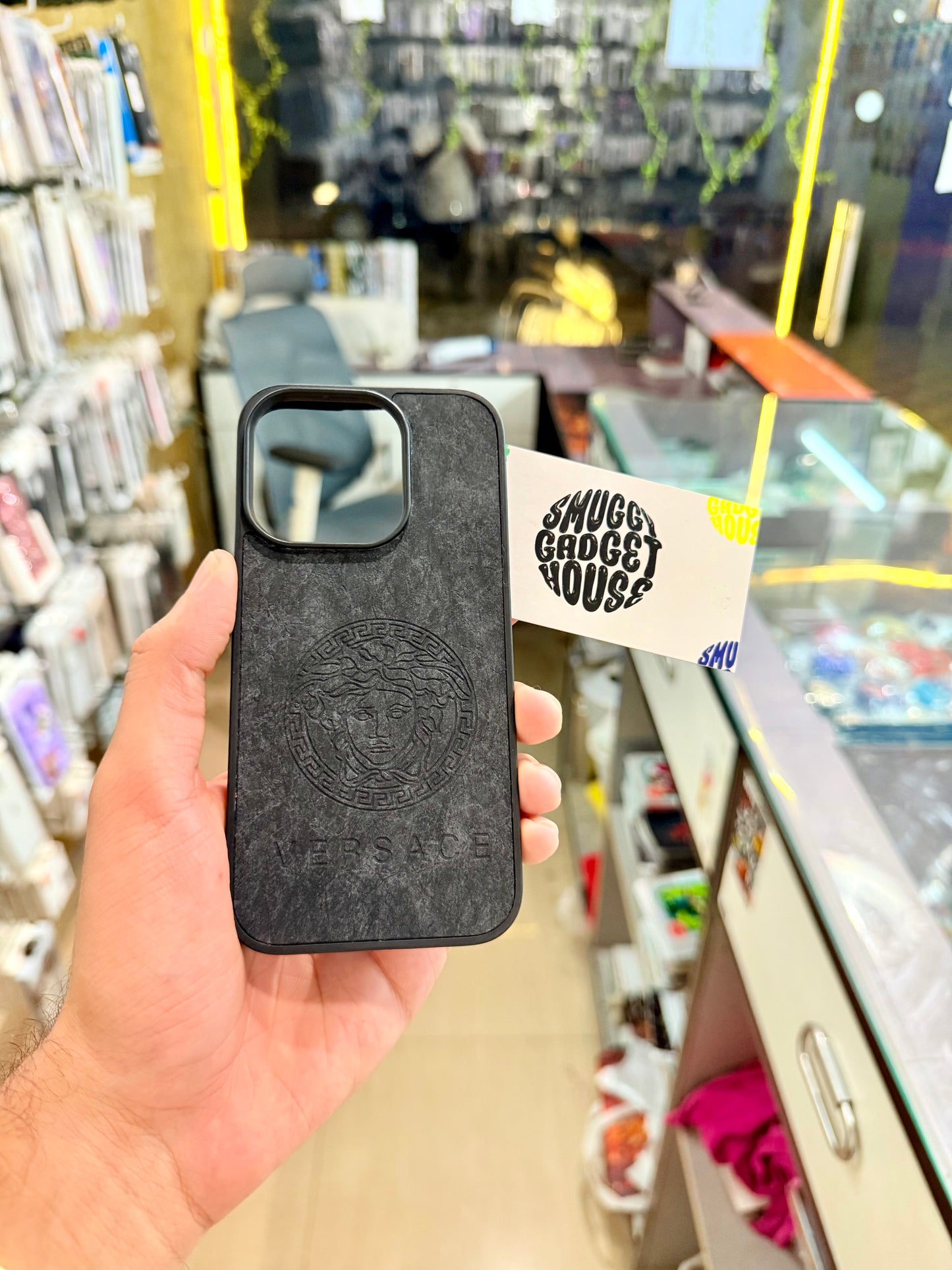 New Black Leather Case for Iphone