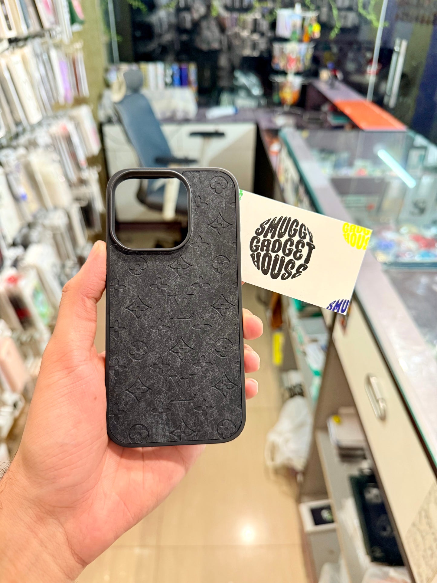 New Black Leather Case for Iphone