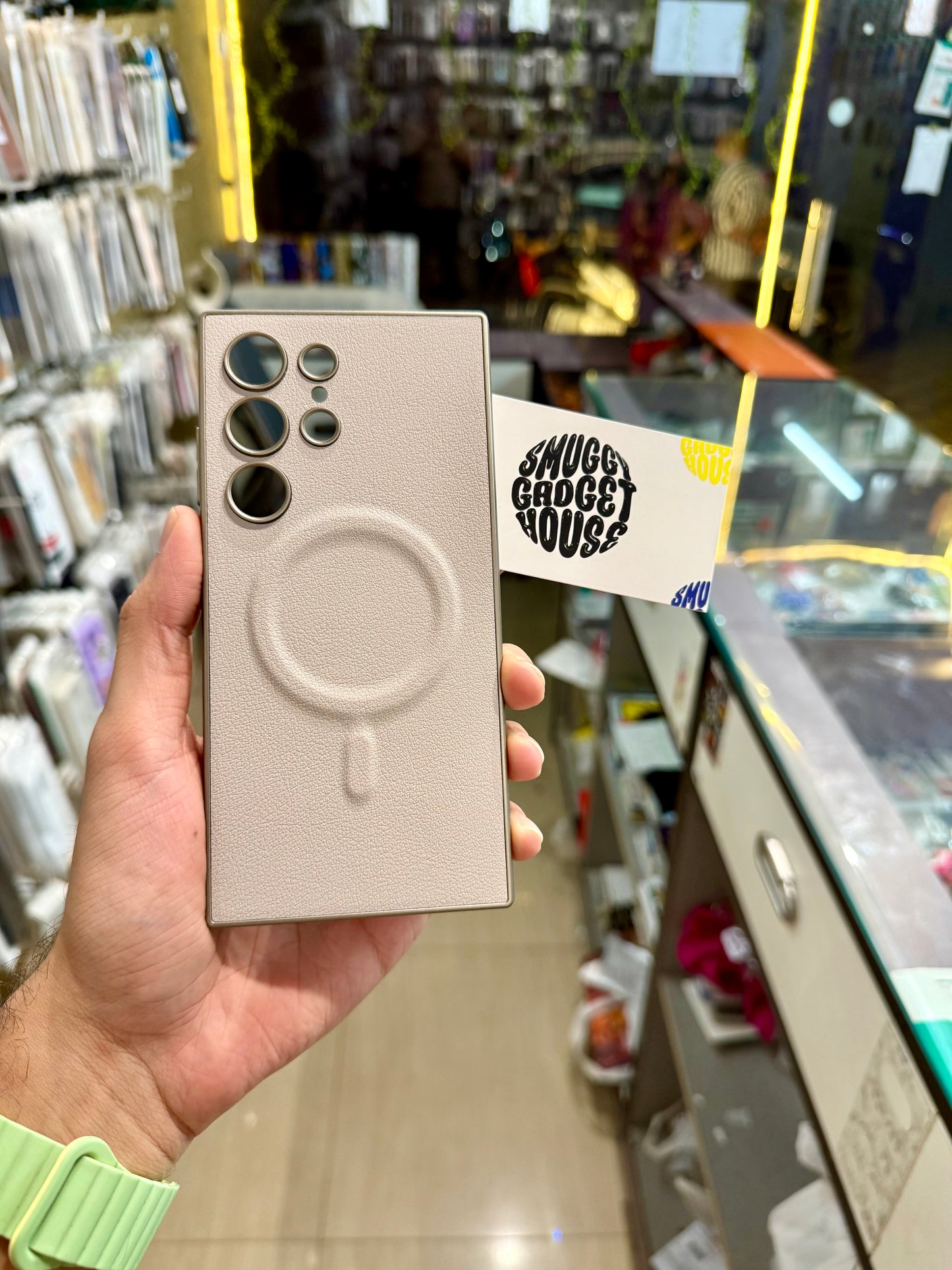 Og Leather Magsafe Case for SAM Galaxy (Camera Protection)