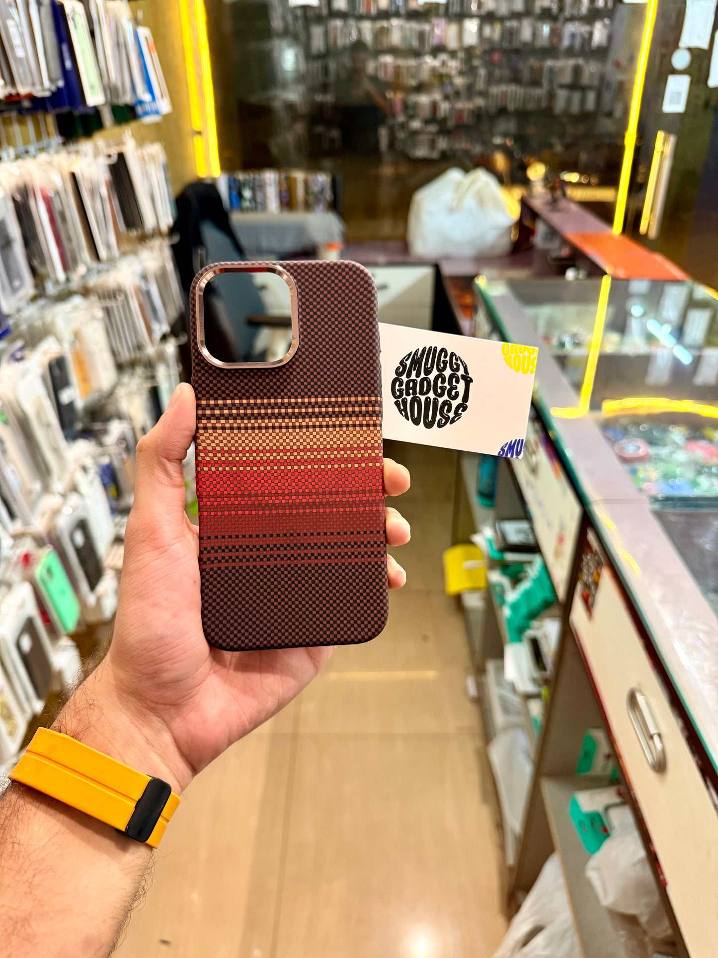 Sunset Orange Aramid Fibre MagSafe Case for Iphone