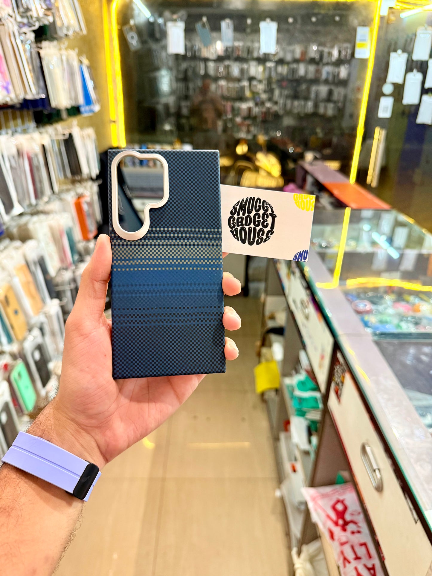 Sunset Blue Aramid Fibre MagSafe Case for SAM Galaxy (Side Cut)