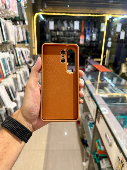 Brown Polo Leather Embroidery Case for SAM Galaxy