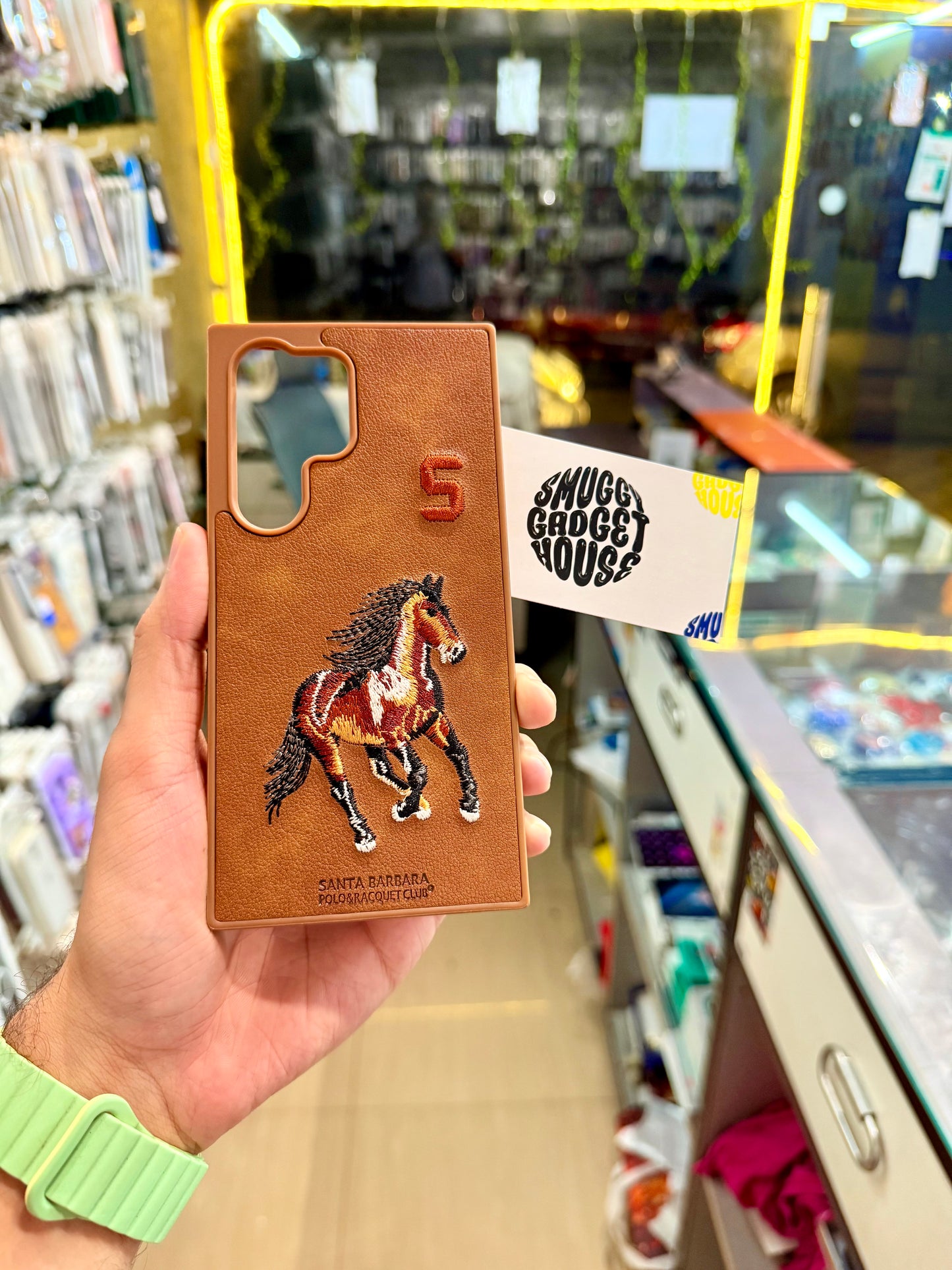Brown Horse Embroidery Case for SAM Galaxy (No. 5)