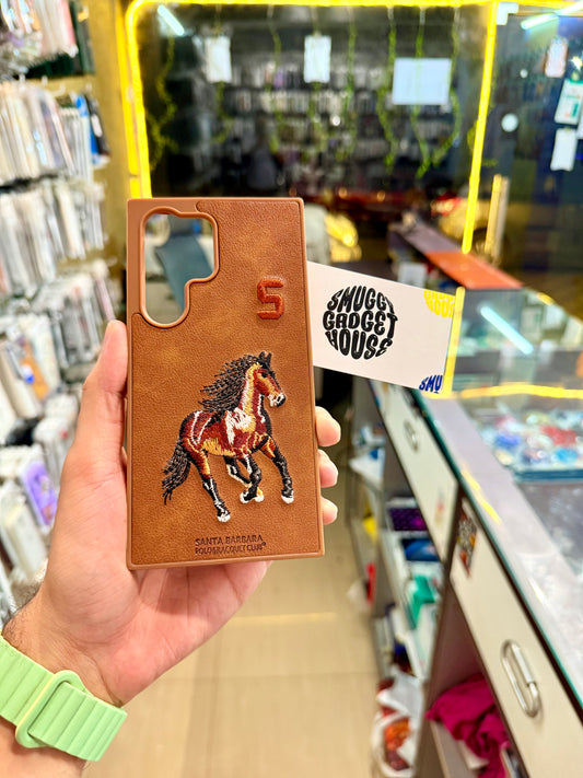 Brown Horse Embroidery Case for SAM Galaxy (No. 5)