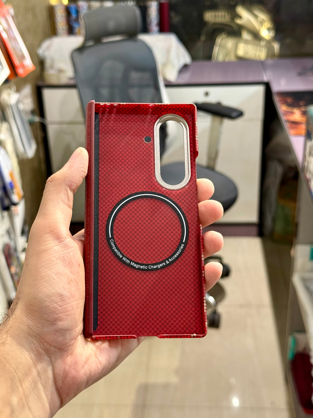 Njyony AI Kevlar Magsafe Case for SAM Galaxy Fold (Hinge Protection)