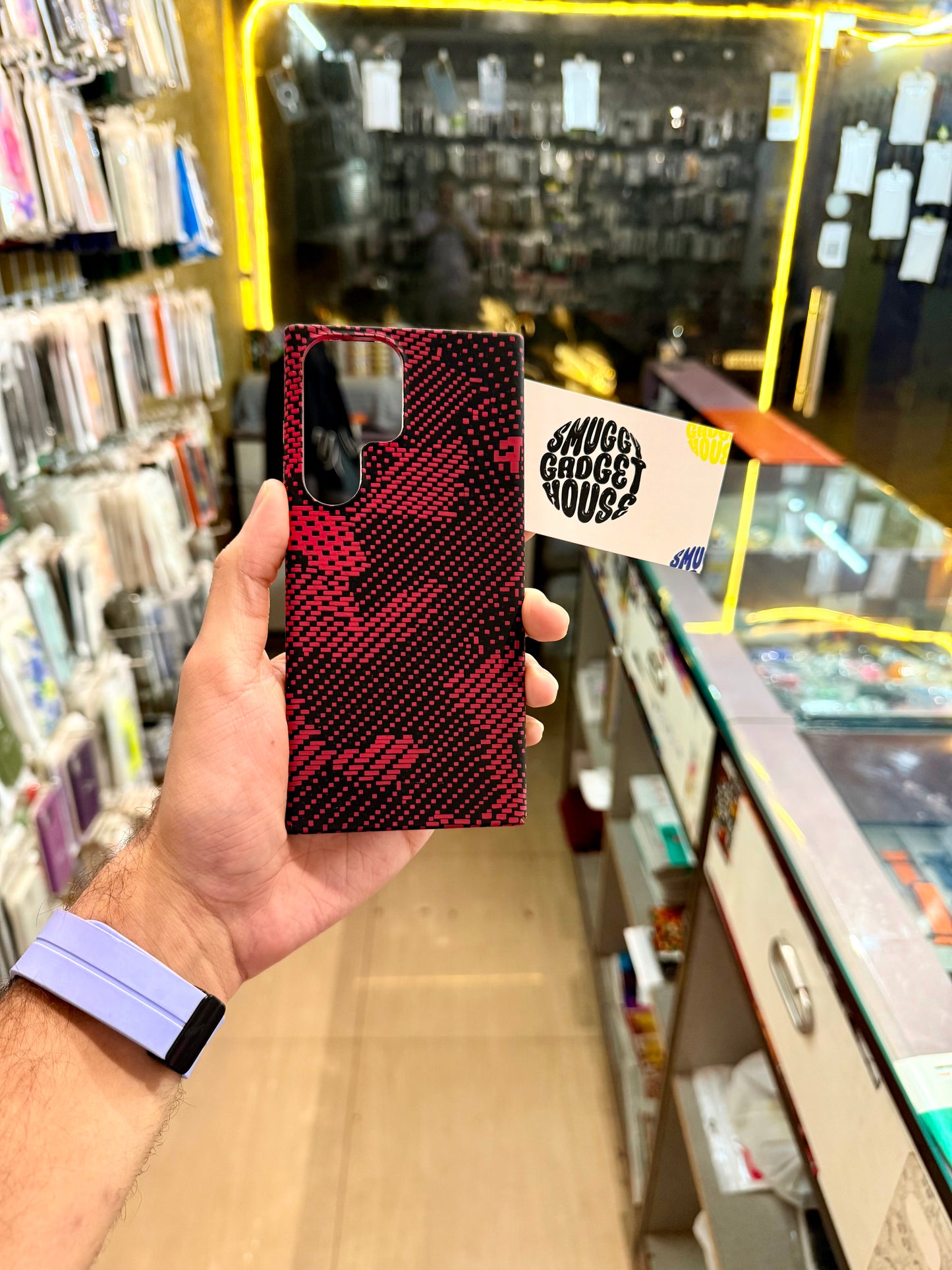 Crazy Red Slim Textured case for SAM Galaxy