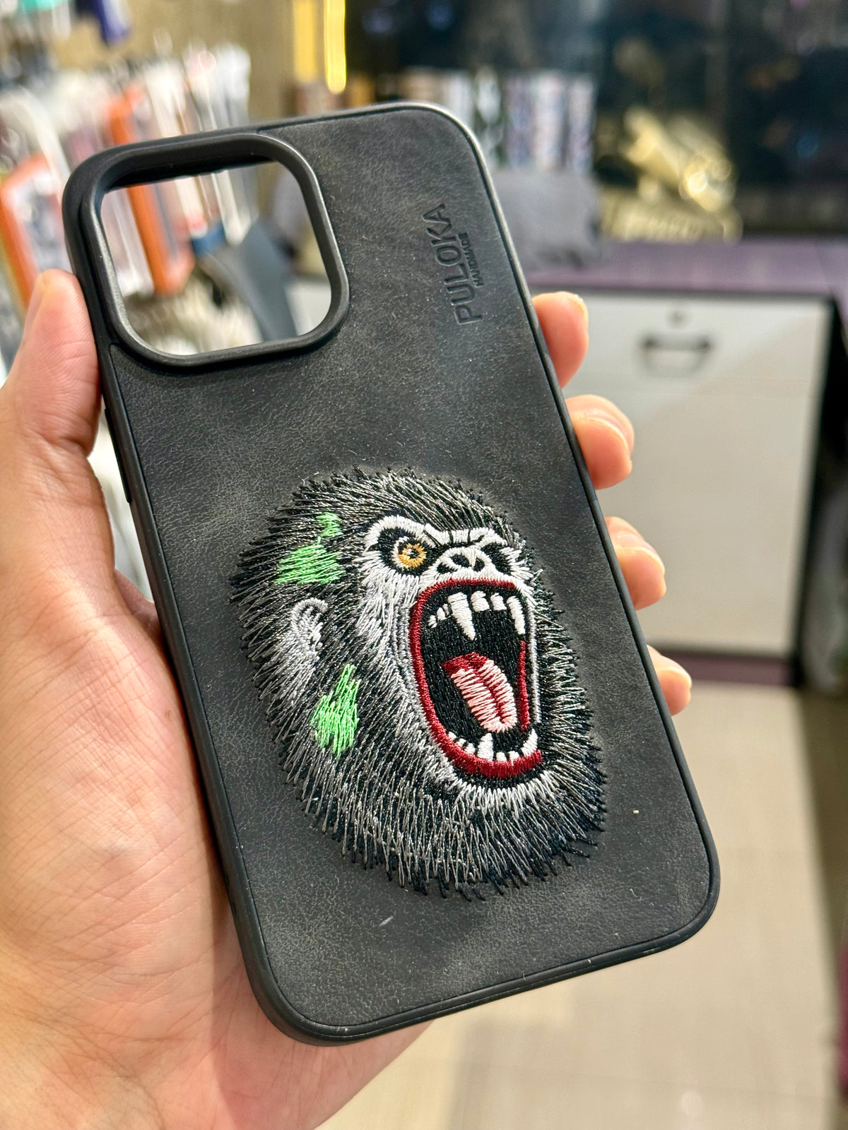 Puloka Wild Ape Embroidery Case for Iphone