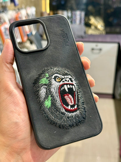 Puloka Wild Ape Embroidery Case for Iphone