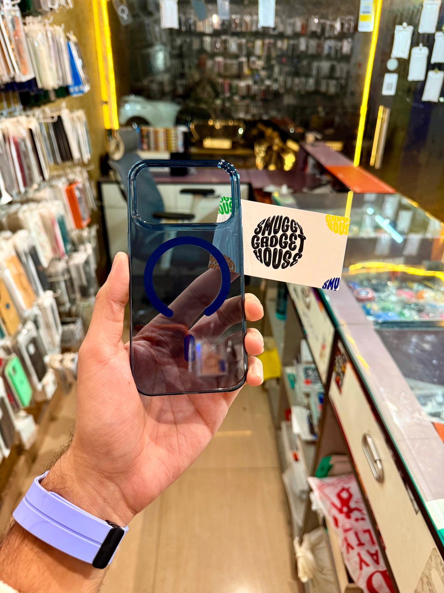 Blue Titanium Anti Yellow Magsafe Case for Iphone