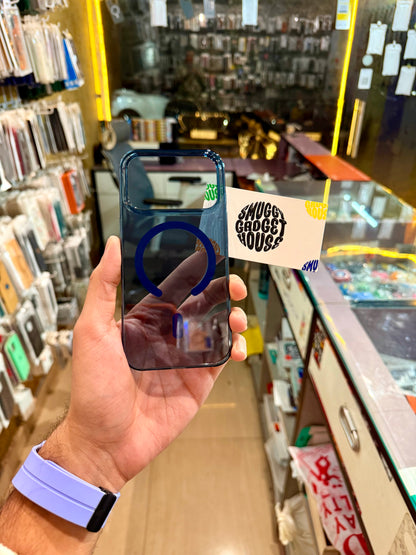 Blue Titanium Anti Yellow Magsafe Case for Iphone