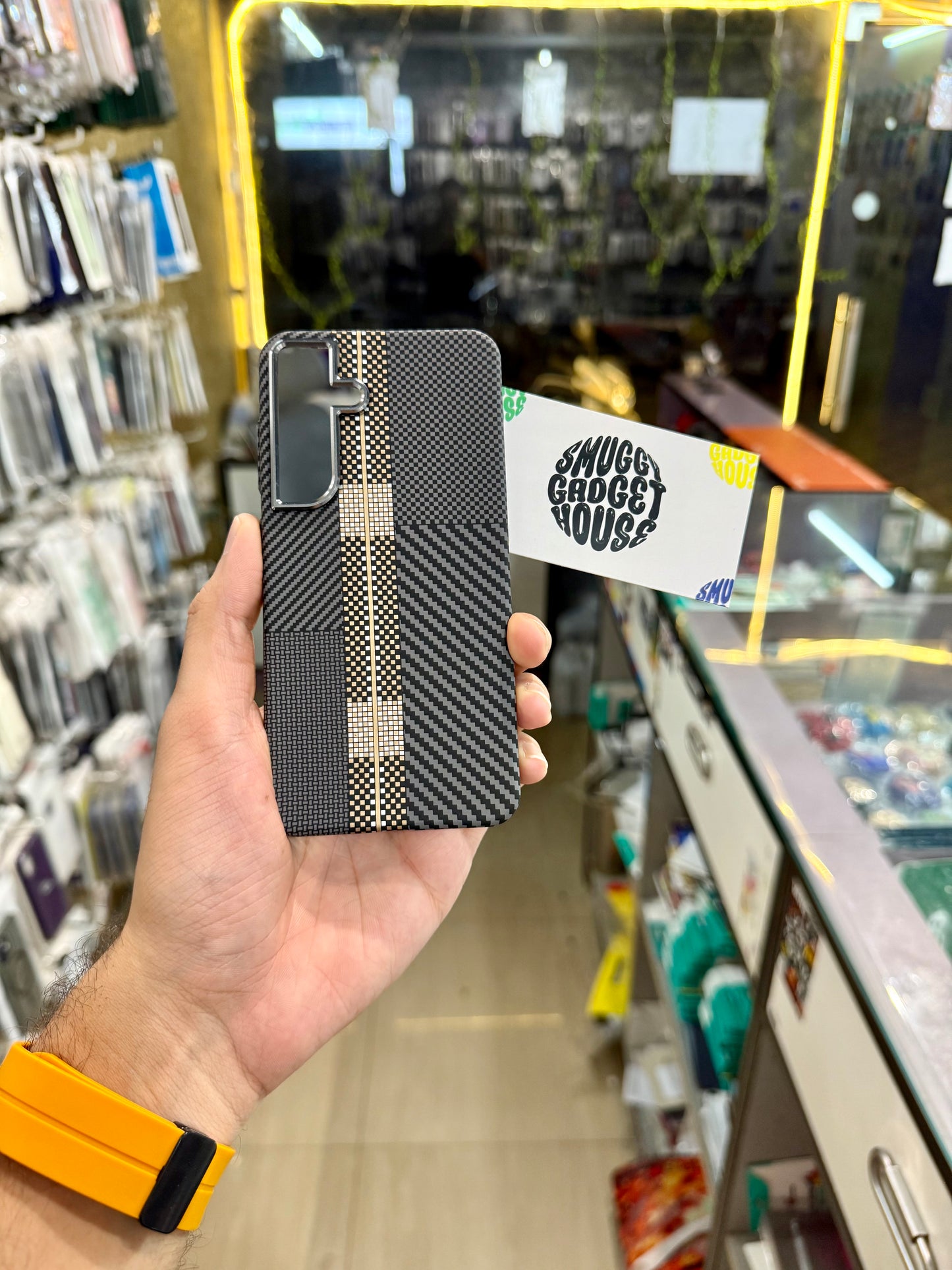 Aramid Black Carbon Fibre MagSafe Case for SAM Galaxy