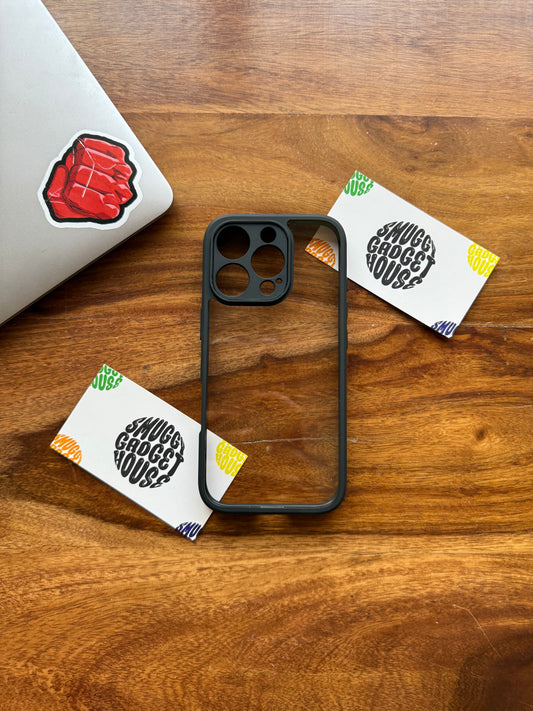 Black Border Transparent Case for Iphone (Camera Protection)
