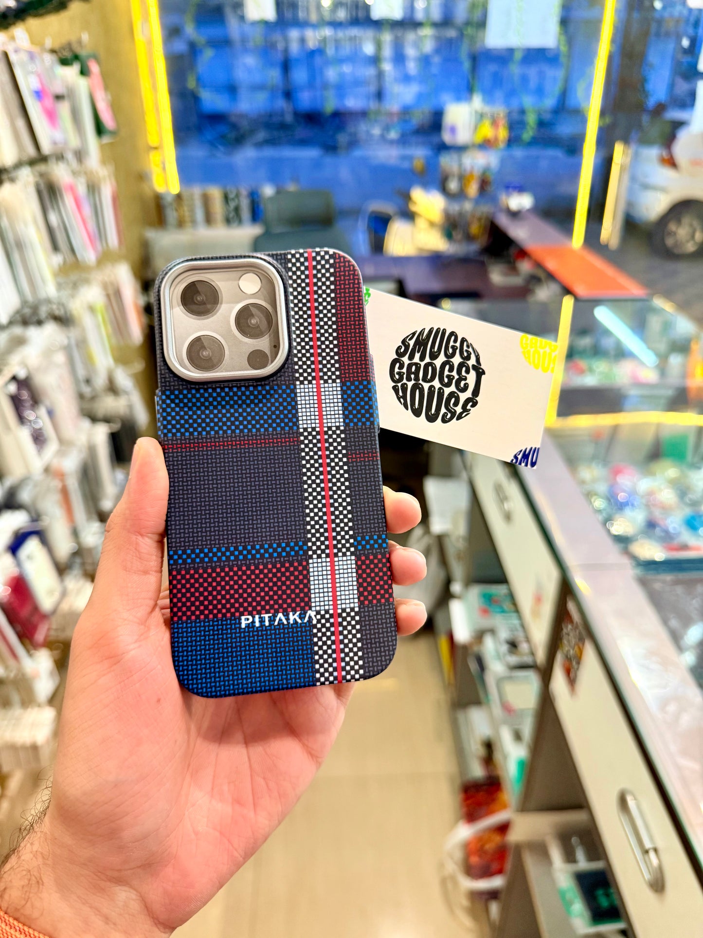 Pitaka LE Fibre Case for Iphone (Pattern Blue)