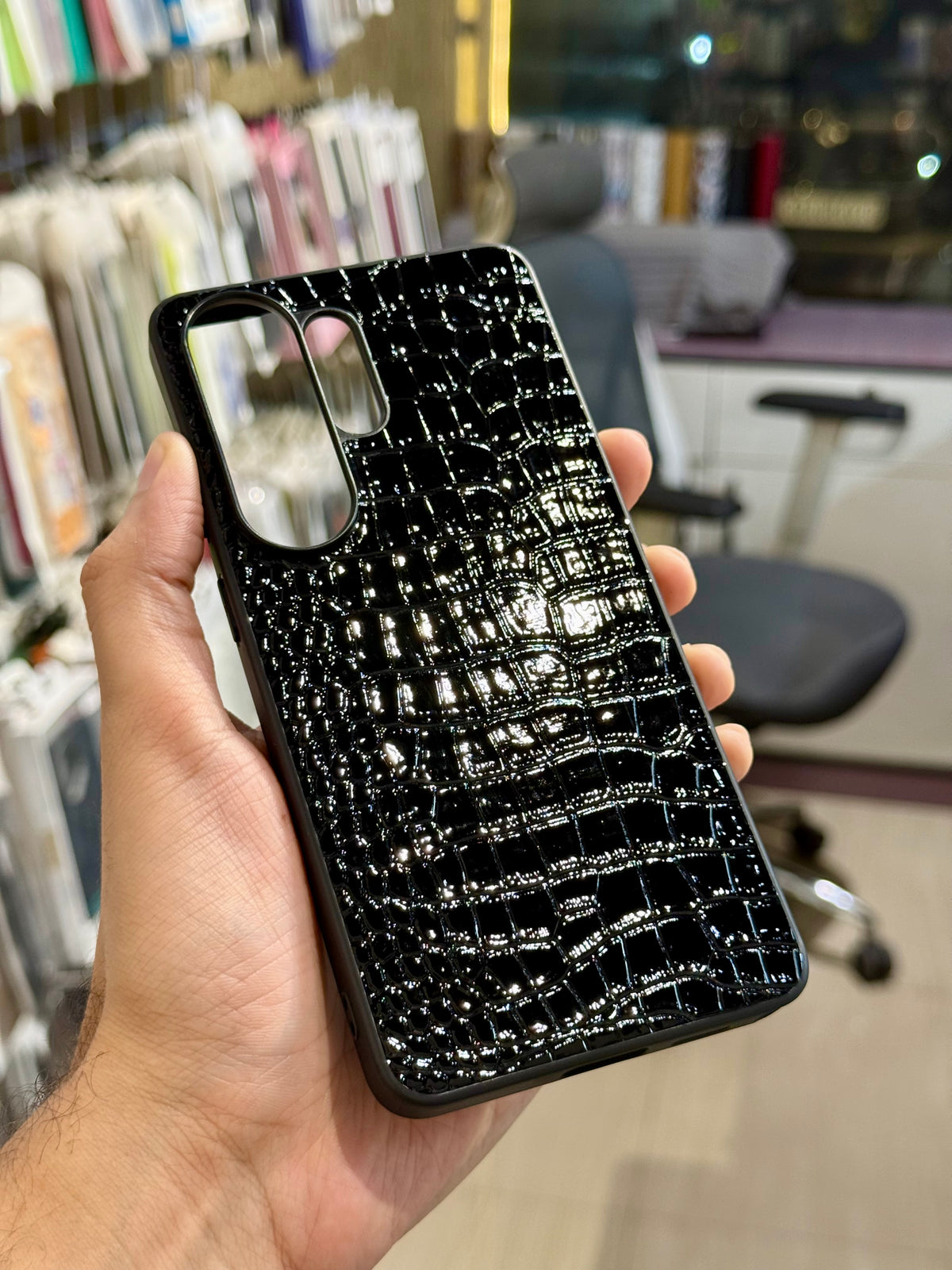 Glossy embossed crocodile-skin texture case for SAM Galaxy