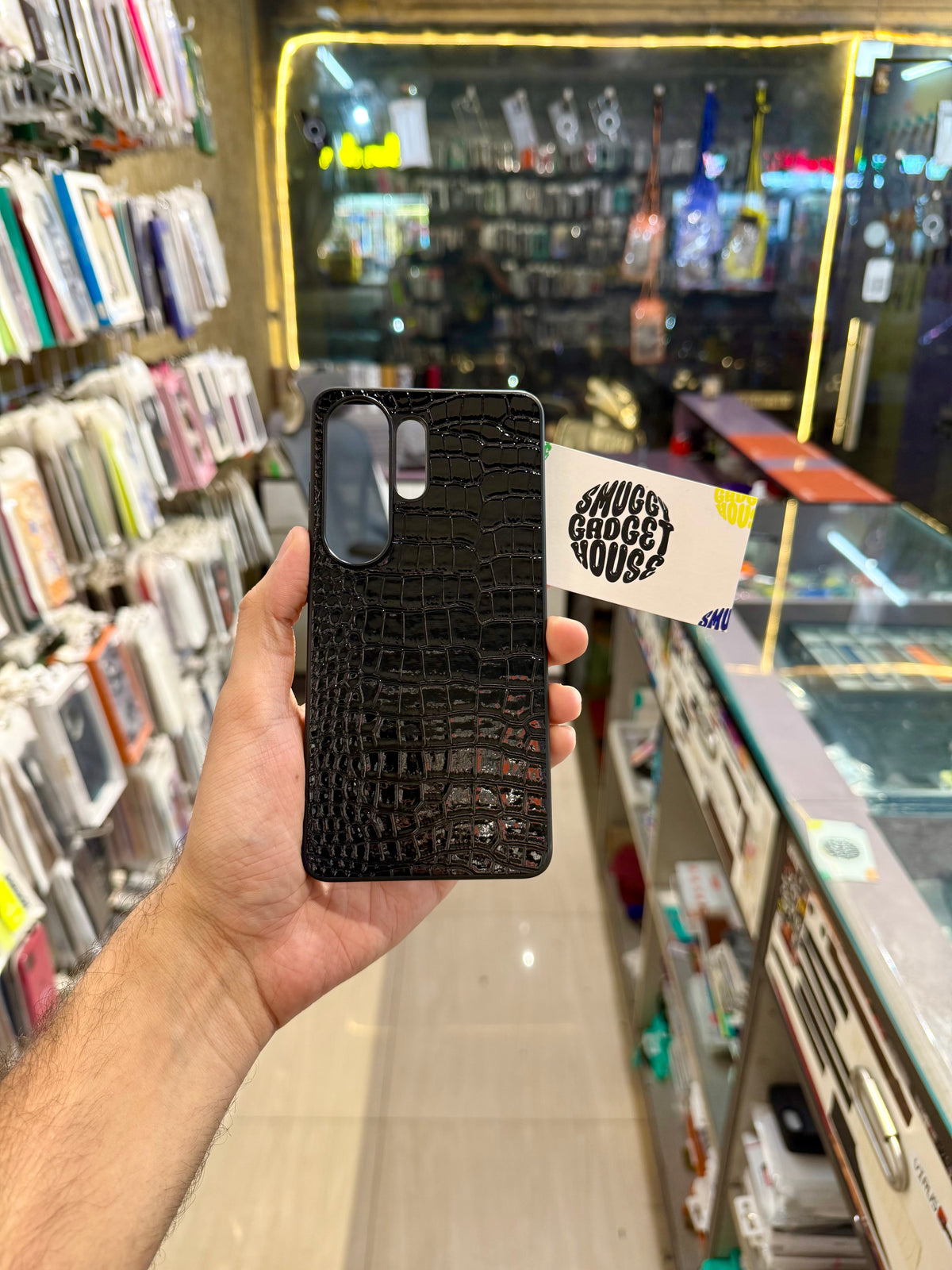 Glossy embossed crocodile-skin texture case for SAM Galaxy