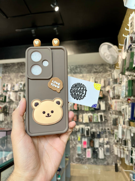 Cute Teddy Face Limited Edition Case for OnePlus (Brown)