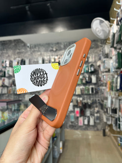 Smuggy Leather MagSafe Case for Iphone (Metallic stand)