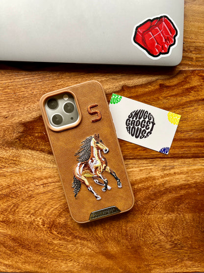 Brown Horse Embroidery Case for Iphone (Number 5)